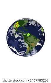 icon of a globe or globe map, no background