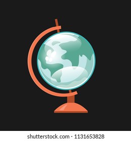 Icon of Globe. Model of Earth. Symbol of Geography and Education. Vector.