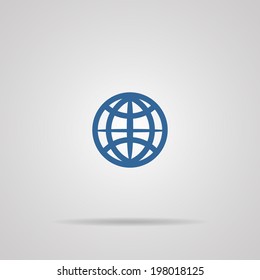 icon globe with shadow. Vector illustrations