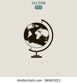 icon globe. vector illustration.