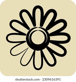 Icon Gloden Marguerite. related to Flowers symbol. hand drawn style. simple design editable. simple illustration