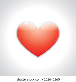 icon glossy red heart. vector illustration. eps10