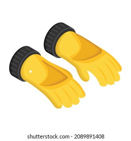 Icono de guantes en diseño isométrico moderno 