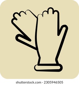 Icon Gloves. suitable for Kids symbol. hand drawn style. simple design editable. design template