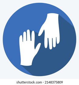 Icon Gloves. suitable for Spring symbol. long shadow style. simple design editable. design template vector. simple symbol illustration