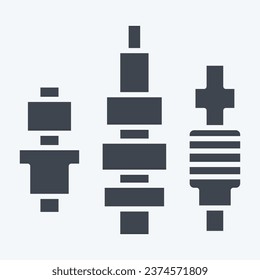 Icon Glow Plug. related to Car Maintenance symbol. glyph style. simple design editable. simple illustration