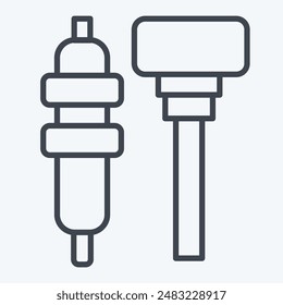Icono Bujía de resplandor. relacionado con el símbolo de mantenimiento del coche. estilo de línea. ilustración simple