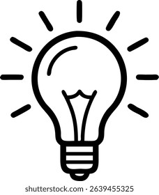 Icon of glowing lightbulb representing innovation – idea symbol, creativity, bright thinking, startup concept, energy, invention, smart solution, minimal design, business strategy
