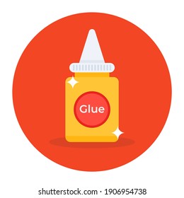 
Icon Of Glue Bottle, Flat Rounded Icon Of Sticky Stationery Item