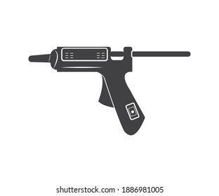 Icon glue gun. Vector on white background