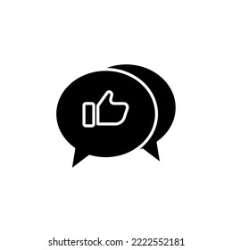 icon Glyph feedback, bubble chat, chatting, review, comment, rating, editable color. glyph solid black icon style