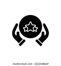 icon glyph rating, stars, favorite, like, review, feedback, chat, communication, customer, bubble chat. editable color, glyph or solid black icon style.