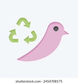 Icon Go Green. related to Recycling symbol. flat style. simple design illustration