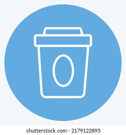 Icon To Go. suitable for Drink symbol. blue eyes style. simple design editable. design template vector. simple symbol illustration