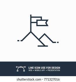 Icon goal flag graphic design single icon vector illustration