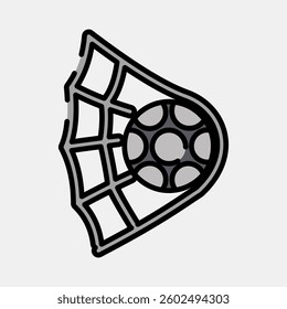 Icon goal. Football and soccer elements. Icon in filled line style.