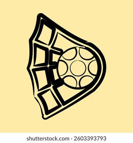 Icon goal. Football and soccer elements. Icon in hand drawn style.