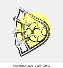 Icon goal. Football and soccer elements. Icon in color spot style.