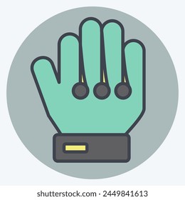 Icon Goal Keeper Gloves. related to Football symbol. color mate style. simple design illustration