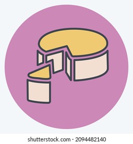 Icon Goat Cheese - Color Mate Style - Simple illustration,Editable stroke,Design template vector, Good for prints, posters, advertisements, announcements, info graphics, etc.