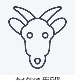 Icon Goat. related to Animal Head symbol. line style. simple design editable. simple illustration. cute. education