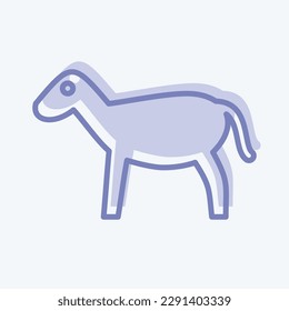 Icon Goat. related to Eid Al Adha symbol. Two Tone Style. simple design editable. simple illustration