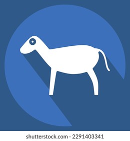 Icon Goat. related to Eid Al Adha symbol. Long Shadow Style. simple design editable. simple illustration