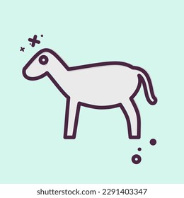 Icon Goat. related to Eid Al Adha symbol. MBE Style. simple design editable. simple illustration