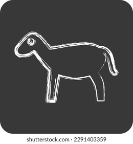 Icon Goat. related to Eid Al Adha symbol. Chalk Style. simple design editable. simple illustration