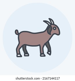 Icon Goat. suitable for Garden symbol. color mate style. simple design editable. design template vector. simple symbol illustration