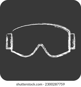 Bolsillo de vidrio de gafas de iconos. adecuado para el símbolo deportivo. estilo tiza. diseño simple editable. vector de plantilla de diseño. ilustración simple