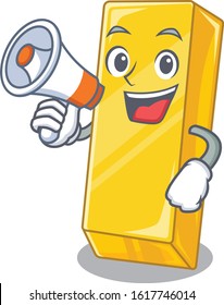 An icon of gold bar having a megaphone