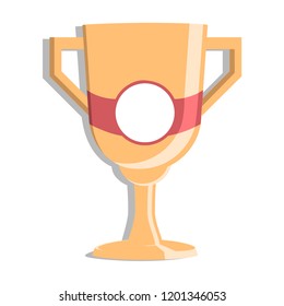 Icon gold cup. Vector. Flat. Isolated on white background.