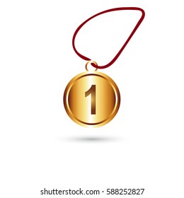 Icon gold medal on a white background.