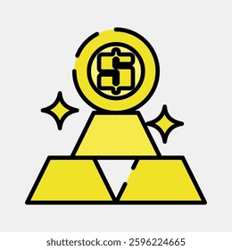Icon gold price. Economy elements. Icon in filled line style.