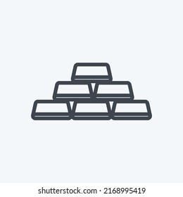 Icon Gold. suitable for Wild West symbol. line style. simple design editable. design template vector. simple symbol illustration