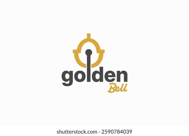 icon golden bell logo business design vector illustration. bold ring, bell, call, alarm, jingle, and notification symbol logo vector design template isolated on white