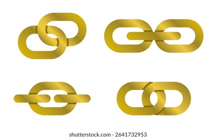 Icon of golden chains with various types of links