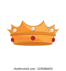 icono de la corona dorada plano aislado