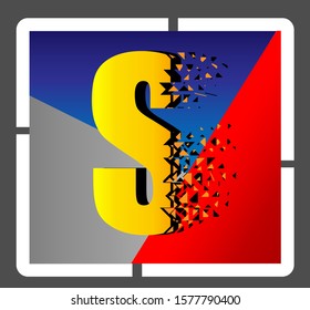 icon Golden S  Logo and Background