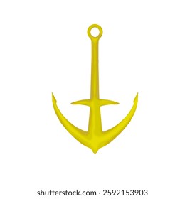 icon of a golden ship anchor without background
