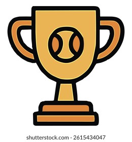 An icon of a golden sports trophy symbolizing victory and achievement, ideal for award or competition themes
