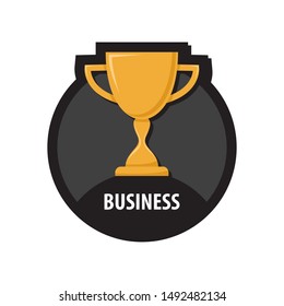 Icon of golden trophy cup for business awards concept. Flat filled outline style. Pixel perfect 64x64. Editable stroke