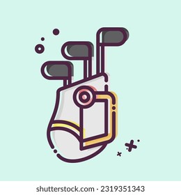 Icon Golf Bag. related to Golf symbol. MBE style. simple design editable. simple illustration