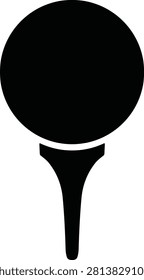 icon a golf ball placed on a tee vector illustration