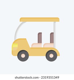 Icon Golf Cart. related to Golf symbol. flat style. simple design editable. simple illustration
