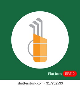 Icon of golf clubs in orange bag