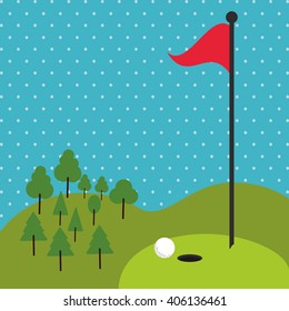 Icon of golf design, vector illustration