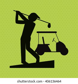 Icon of golf design, vector illustration