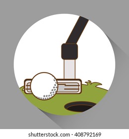 Icon of golf design, vector illustration